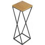 DekorStyle Květinový stojan LOFT I 70 cm černý/dub lancelot – Zboží Dáma