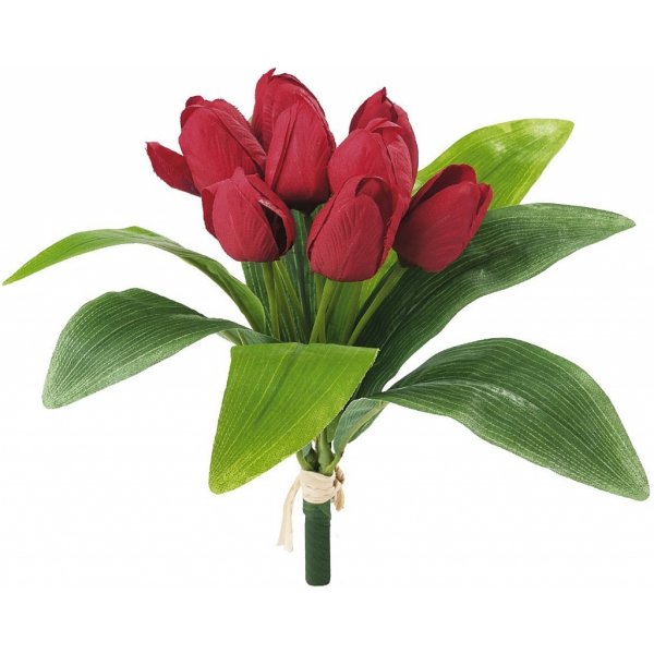 Květina Umělá květina svazek tulipánů, červená