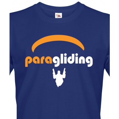 Bezvatriko tričko s motivem Paragliding 2 modrá – Zboží Mobilmania