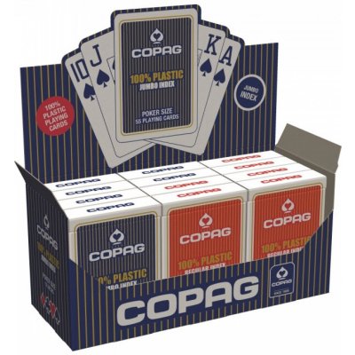 Karty do gry Copag 100% Plastic Poker size Jumbo Index czerwone – Zboží Dáma