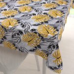 Biante bavlna ubrus Sandra SA-177 Okrové a šedé tropické listy 80x120 cm – Sleviste.cz