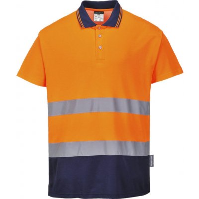 Portwest S174 triko bavlněné dvoubarevné Polo Comfort oranžová/navy M – HobbyKompas.cz