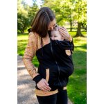 Jsem máma nosicí mikina s kapucí černá s okrovou elegancí – Zboží Dáma