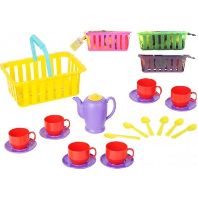 Mikro Trading čajový set v košíku žlutá – Hledejceny.cz