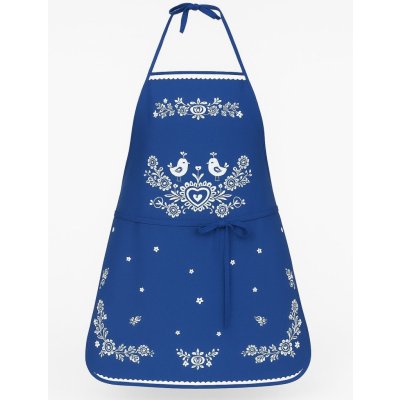 Forbyt kuchyňská zástěra FOLK podklad modrý 64x76cm – Zboží Dáma