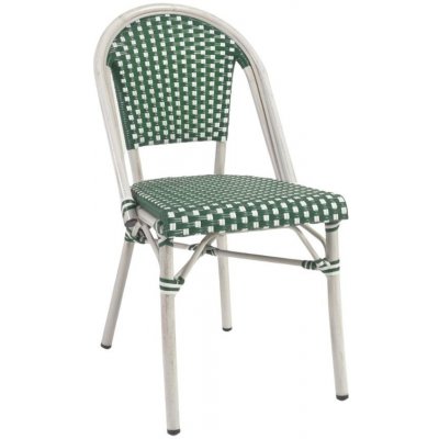 Kave Home Marilyn Zeleno bílá zahradní židle z umělého ratanu