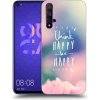 Pouzdro a kryt na mobilní telefon Huawei Picasee silikonový černý obal pro Huawei Nova 5T - Mysli pozitivně!