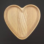 Amadea Dřevěný podnos ve tvaru srdce masivní dřevo 19,6x18,6x2cm – Zboží Mobilmania