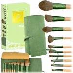 Štětec na make-up Gold Dust sada 10 ks syntetické štětiny bukové dřevo pouzdro – Zboží Mobilmania