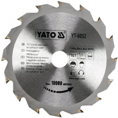 Kotouč na dřevo 140 x 20 mm 16z Yato YT-6052