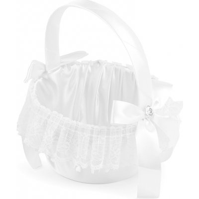 Prima-obchod Svatební saténový košíček pro družičky, barva 1 bílá – Hledejceny.cz