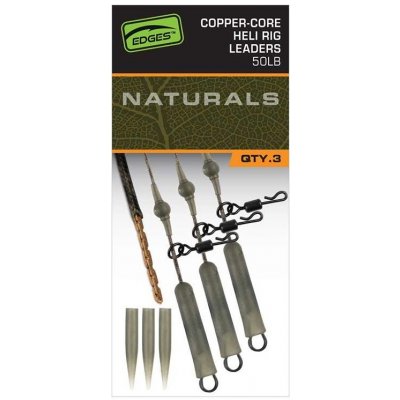 Fox Montáž Edges Naturals Copper Core Heli Rig Leaders 3 ks – Zboží Mobilmania