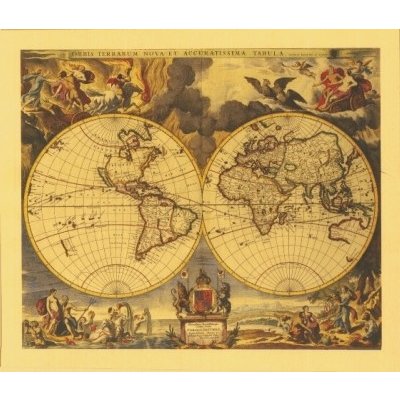 K + K Svět - historická mapa - Loon 52 x 44 cm Varianta: bez rámu v tubusu, Provedení: papírová mapa
