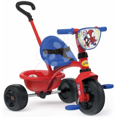 Spidey Be Fun Tricycle Smoby s vodicí tyčí a volnoběhem – Zboží Mobilmania