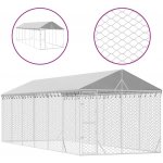 vidaXL Venkovní psí kotec se střechou stříbrný 300 x 900 x 250 cm – Zboží Dáma