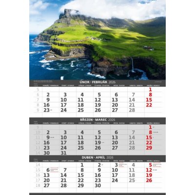 Tříměsíční Pobřeží nástěnný 2026 – Zbozi.Blesk.cz