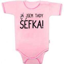 Body krátký rukáv s vtipným textem Baby Nellys Já jsem tady ŠÉFKA!