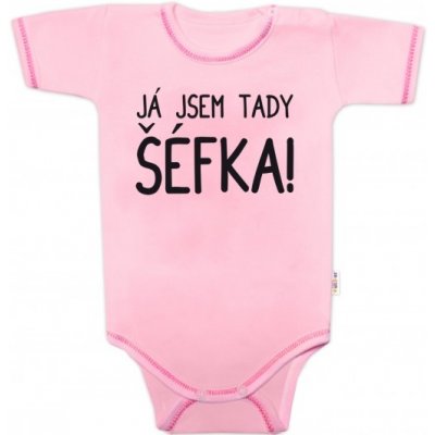 Body krátký rukáv s vtipným textem Baby Nellys Já jsem tady ŠÉFKA! – Zboží Mobilmania