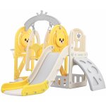 Fortuna Lai Gmbh5 v 1 prolézací hračka s dětskou skluzavkou lezením úložným prostorem houpačkou basketbalovým košem s kresleným obrázkem žlutá – Zbozi.Blesk.cz