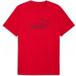 Puma pánské triko Graphic No.1 Logo Tee červená tmavě šedá – Zboží Dáma