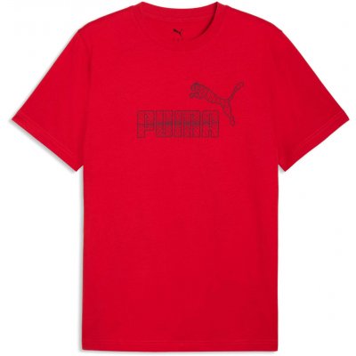 Puma pánské triko Graphic No.1 Logo Tee červená tmavě šedá – Zboží Dáma