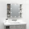 Koupelnový nábytek Nábytek XL Zrcadlová skříňka s LED betonově šedá 70 x 16,5 x 60 cm