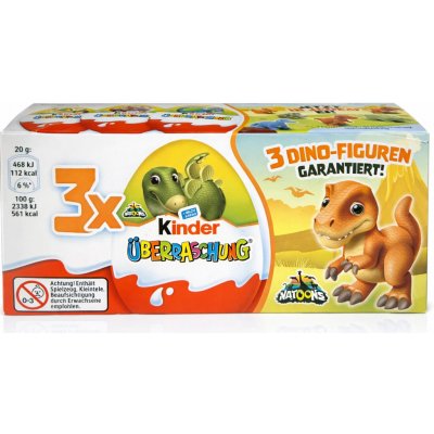 Kinder Dino Čokoládová Vajíčka s překvapením 3ks 60 g – Hledejceny.cz