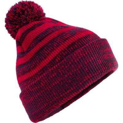 Beechfield Čepice s bambulí Team Stripe B 476 pletená red/navy Červená/navy – Hledejceny.cz