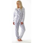 Vestis Flora teplé pyžamo 9102 šedý tisk na bílé – Zboží Mobilmania