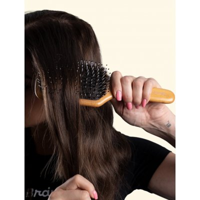 WellMax Bambusový kartáč na vlasy s kančími štětinami – Hledejceny.cz
