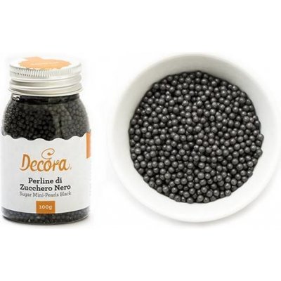 100 g malé cukrové perličky černé - Decora
