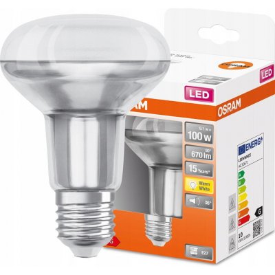 Osram LED žárovka E27 R80 9,1W = 100W 670lm 2700K Teplá bílá – Zboží Mobilmania