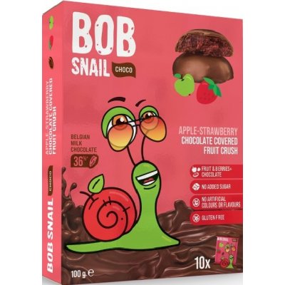 Bob Snail Šnek Bob ovocná pochoutka v čokoládě jablko jahoda 100 g – Zboží Mobilmania