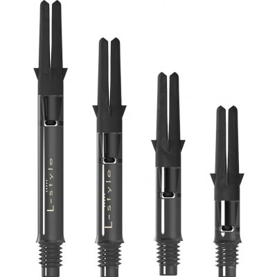 Násadky na šipky L-Style Carbon Straight Silent otočné, černé Délka násadky: 19 mm – Zboží Mobilmania