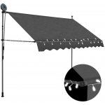 Greatstore Ručně zatahovací markýza s LED světlem 300 cm antracitová – HobbyKompas.cz