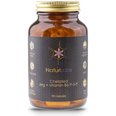 NaturLabs Hořčík chelátový + vitamín B6 60 kapslí