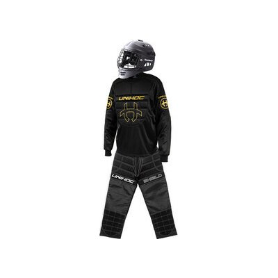 Unihoc SHIELD black set with HELMET bílá / černá / zlatá – Zboží Dáma Unihoc SHIELD black set with HELMET bílá / černá / zlatá – Zboží Dáma