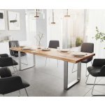 DELIFE Jídelní stůl Edge 280 x 100 akácie přírodní sklo Live-Edge – Zboží Mobilmania
