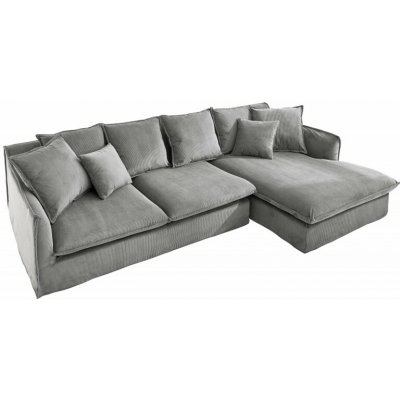 Interior DE Rohová pohovka Heaven Cord šedá manšestr SU43445 – Zbozi.Blesk.cz