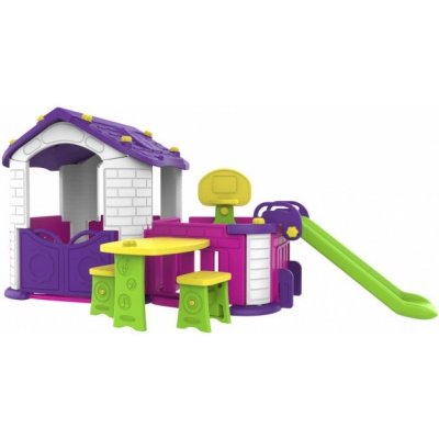 iMex Toys Zahradní domeček 5v1 se skluzavkou a stolkem fialový – Zboží Mobilmania