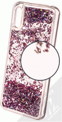 Pouzdro 1Mcz Liquid Diamond Sparkle ochranné s přesépacím efektem třpytek Xiaomi Redmi 9A, Redmi 9AT růžově zlaté