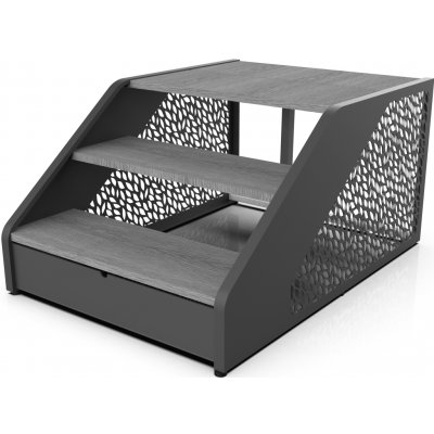 Hanscraft Poolex Wood Schůdky šedé 173114 – Zboží Dáma