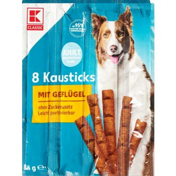 K classic žvýkací tyčinky pro psy drůbež 8 ks, celkem 88 g