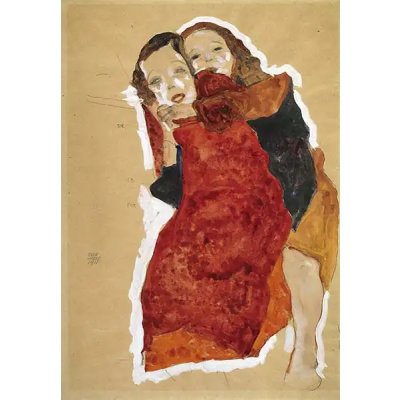 Obrazy - Schiele, Egon: Dvě dívky - reprodukce obrazu – Zboží Mobilmania