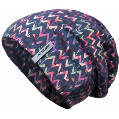 Sensor čepice merino impress černá floral – Zboží Dáma