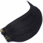 Clip in maxi set 43cm pravé lidské vlasy REMY černá – Sleviste.cz