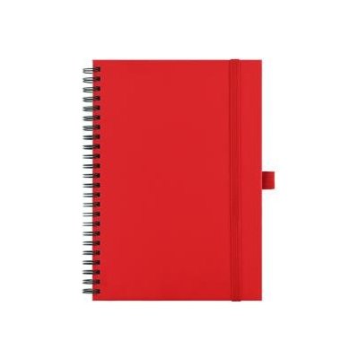 Notes koženkový SIMPLY A5 linkovaný červená/zelená spirála