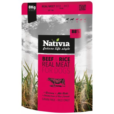 Nativia Dog REAL Meat Beef & Rice 8 kg – Zboží Mobilmania