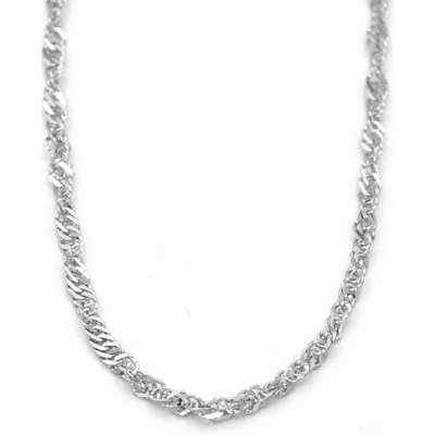 B&B Goldinvestic Zlatý dětský řetízek singapore kroucený bílé zlato N4934-585/1000 – Zboží Mobilmania