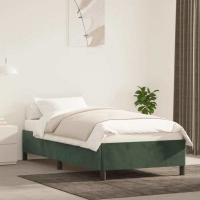 Prolenta Maison E x clusive Rám postele tmavě zelený 80 x 200 cm samet